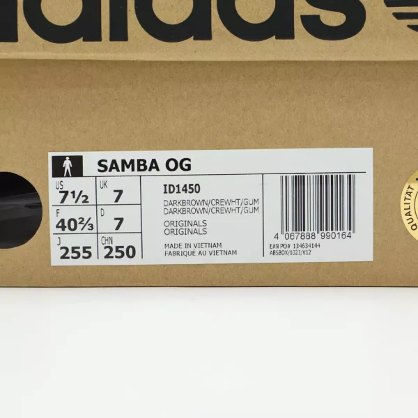 adidas Samba OG 'Dark Brown Cream White' - Image 6