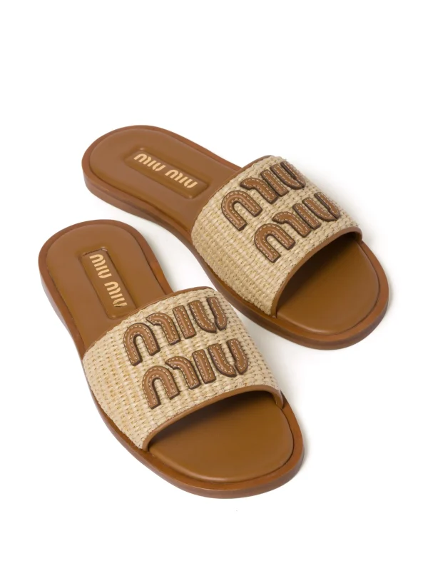 Miu Miu Slipper Browne Straw - Image 6