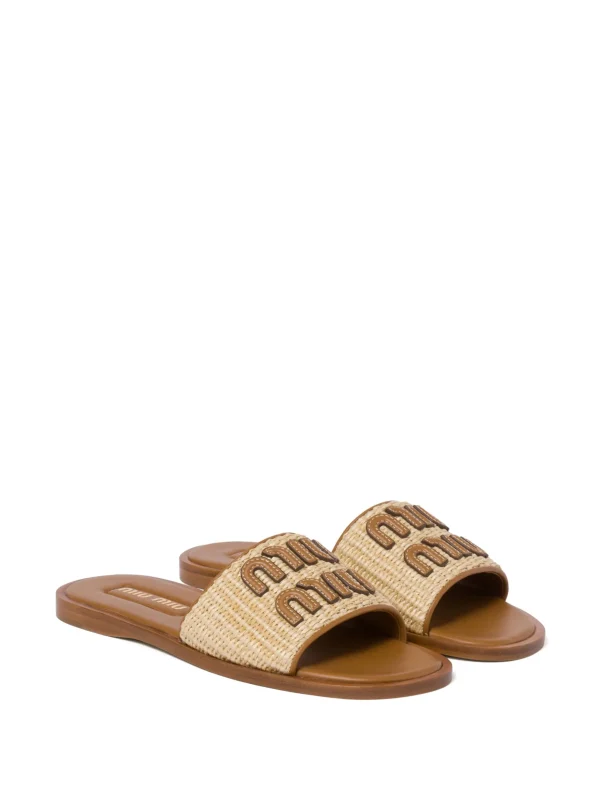 Miu Miu Slipper Browne Straw - Image 8