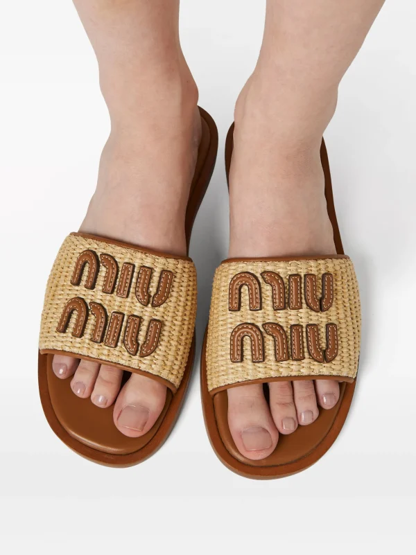 Miu Miu Slipper Browne Straw - Image 5