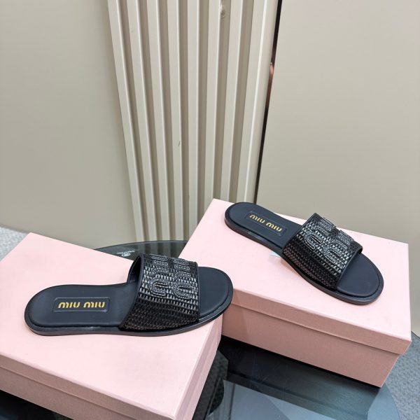Miu Miu Slipper Black Straw - Image 2