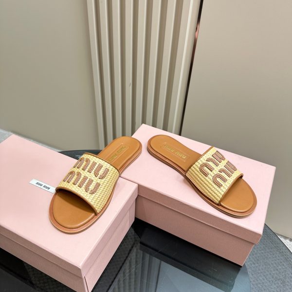 Miu Miu Slipper Browne Straw - Image 3