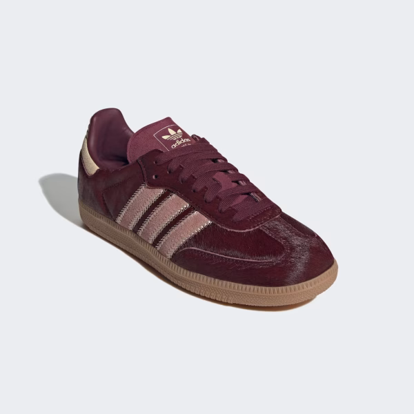 Adidas Samba OG Maroon Sand Strata Pony - Image 6