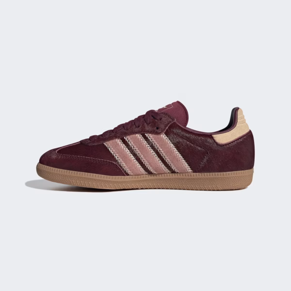 Adidas Samba OG Maroon Sand Strata Pony - Image 4