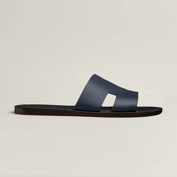 Hermes Izmir Sandal Marine Brown Epsom Leather - Image 4