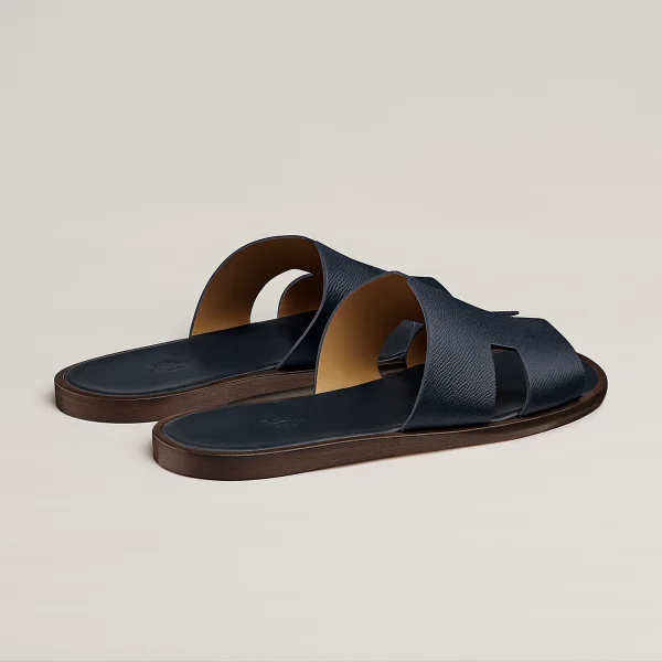 Hermes Izmir Sandal Marine Brown Epsom Leather - Image 3