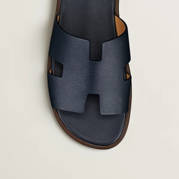 Hermes Izmir Sandal Marine Brown Epsom Leather - Image 2