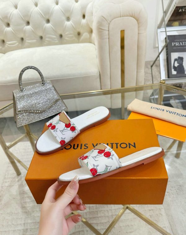 Louis Vuitton Cherry Lily Flat Mule x Takashi Murakami White - Image 8