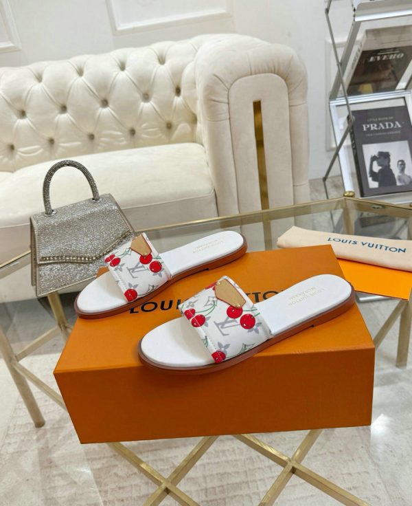 Louis Vuitton Cherry Lily Flat Mule x Takashi Murakami White - Image 9