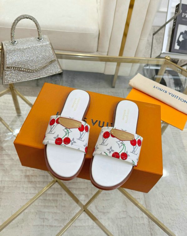 Louis Vuitton Cherry Lily Flat Mule x Takashi Murakami White - Image 10