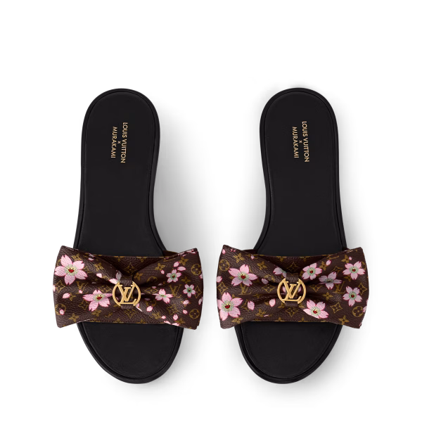 LV x TM Lily Flat Mule Cherry Blossom Sakura Brown - Image 4
