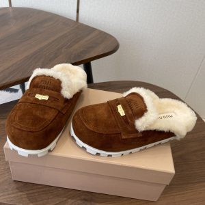 Miu Miu Brown Suede mules