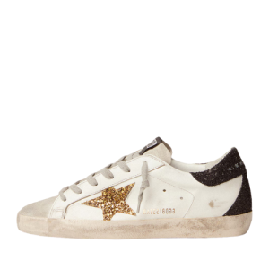 Golden Goose gold glitter star black glitter