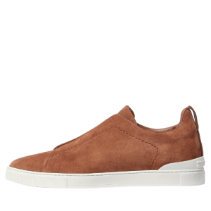 ZEGNA Tobacco Suede Triple Stitch
