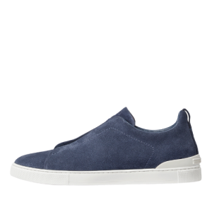 ZEGNA Utility Blue Suede Triple Stitch
