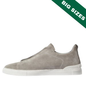 ZEGNA Grey Mélange Suede Triple Stitch