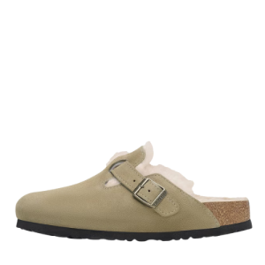 Birkenstock Boston Shearling Suede Leather Taupe