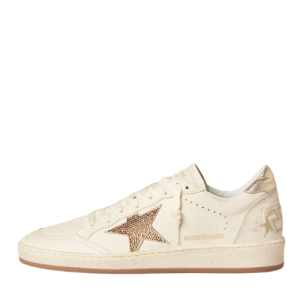 Golden Goose Ball Star in white leather with crystal star