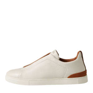 ZEGNA Off White Deerskin Triple Stitch