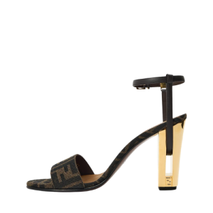 Fendi Delfina High Heeled Sandals Tabacca Nero