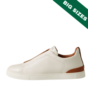 ZEGNA Off White Deerskin Triple Stitch
