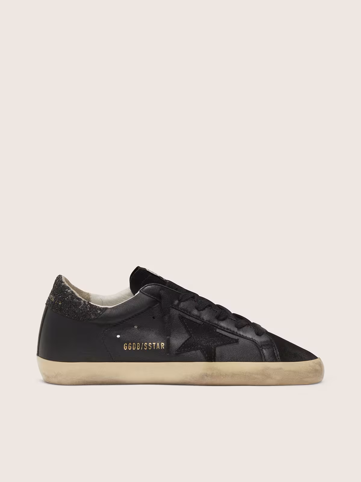 Golden Goose Super-Star in black star and glitter - Image 3