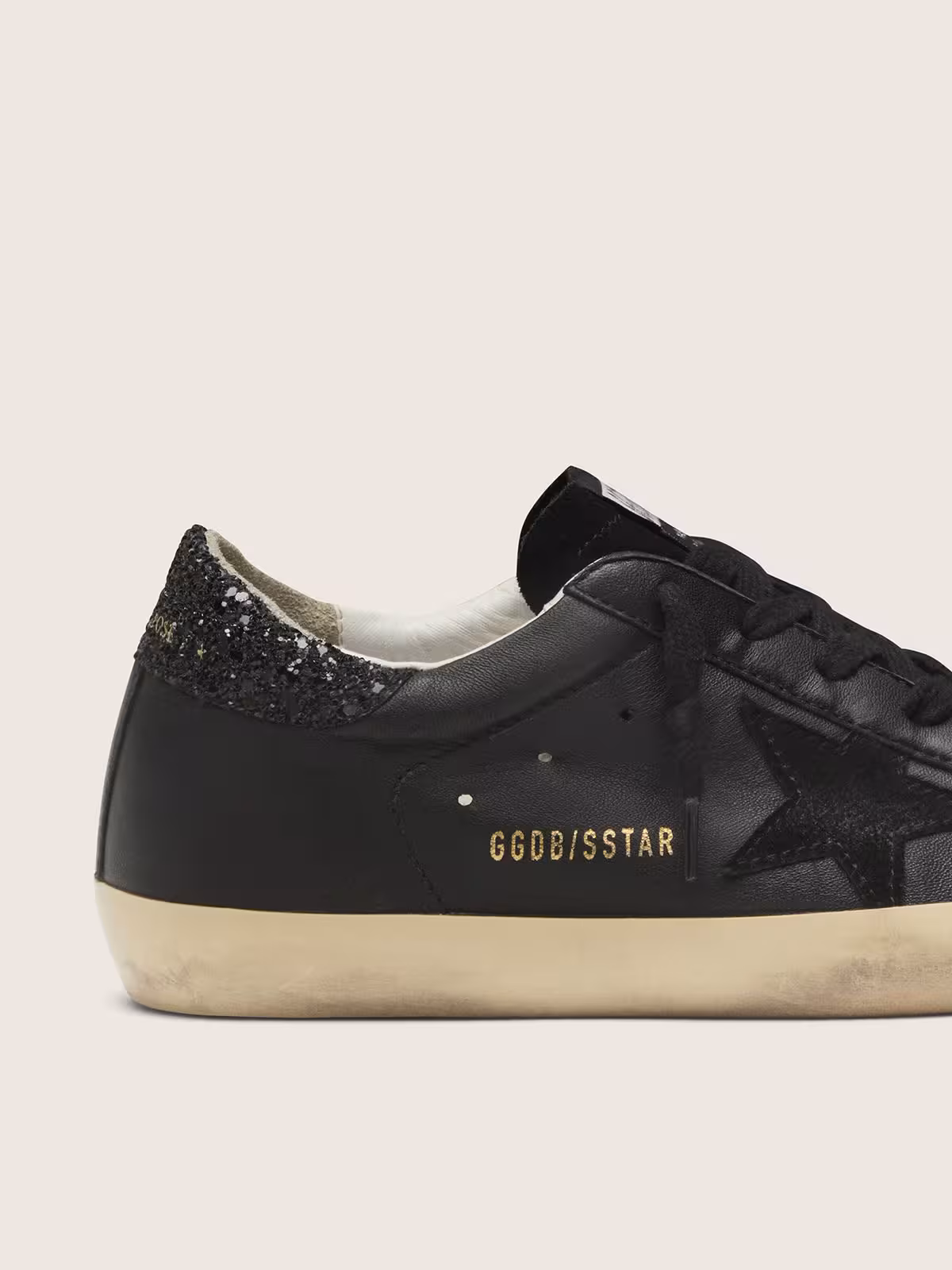 Golden Goose Super-Star in black star and glitter - Image 5