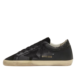 Golden Goose Super-Star in black star and glitter