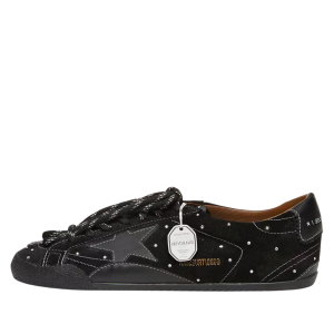 Golden Goose black suede with Swarovski crystals