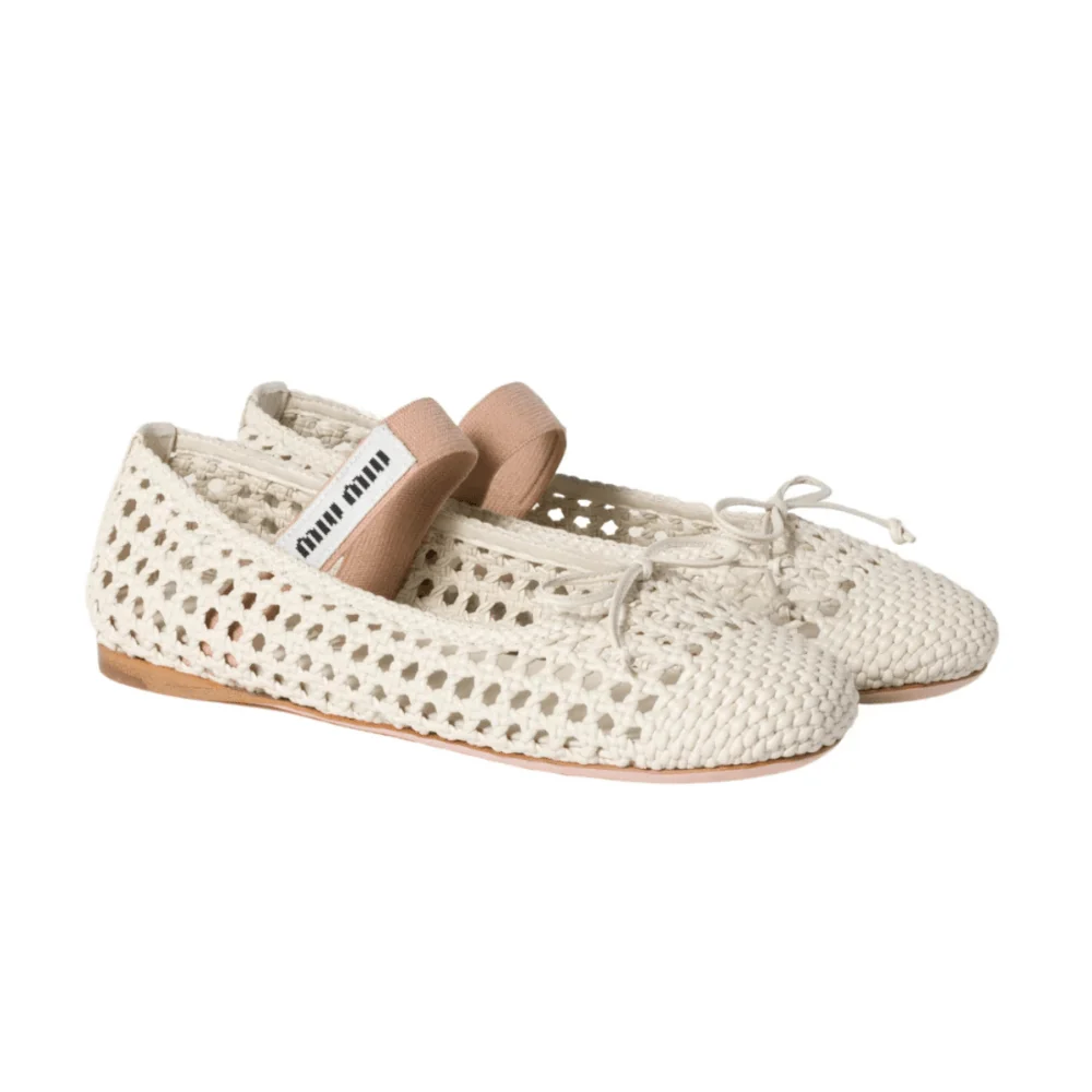 Miu Miu woven-leather Ballet Flats | Neutrals - Image 3