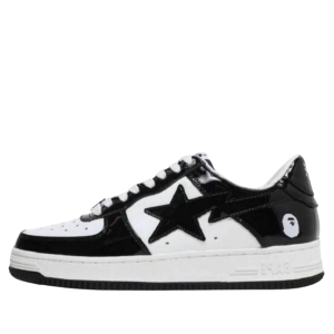 A Bathing Ape Bapesta Low Patent Black