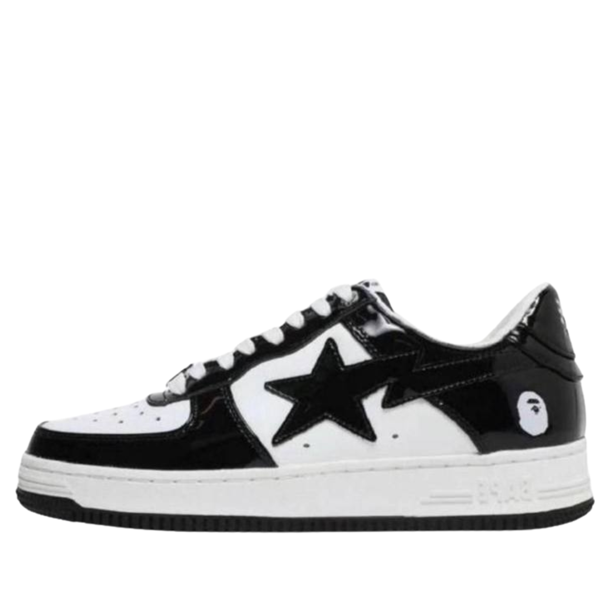 A Bathing Ape Bapesta Low Patent Black