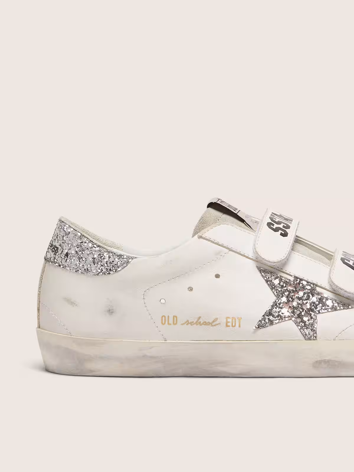 Golden Goose Women’s Old School with silver glitter star and ice-gray - Image 2
