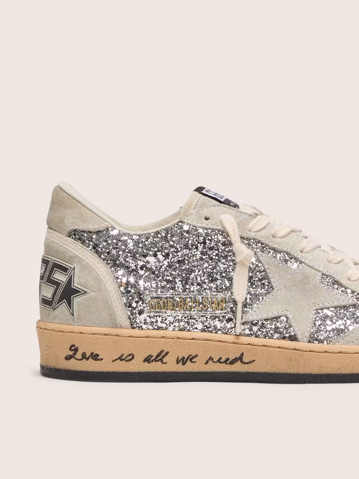 Golden Goose Ball Star in silver glitter with ice-gray suede - Image 2
