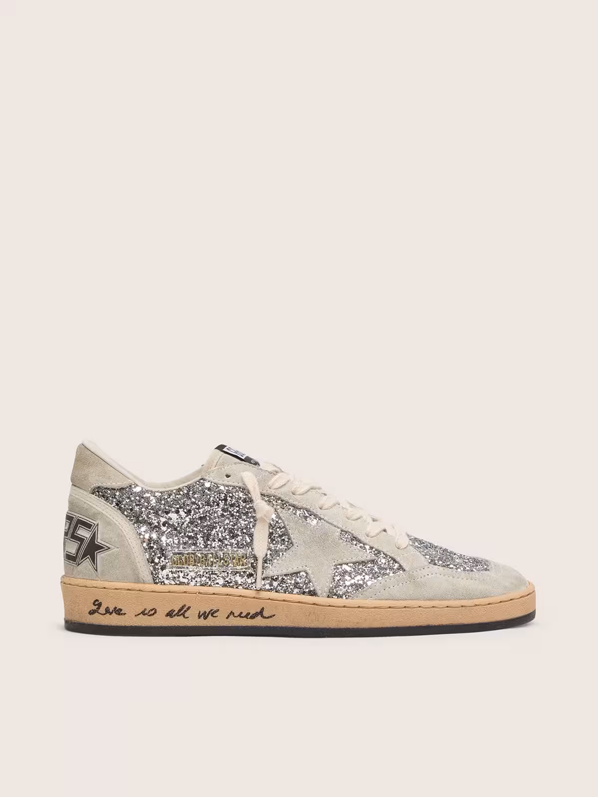 Golden Goose Ball Star in silver glitter with ice-gray suede - Image 6