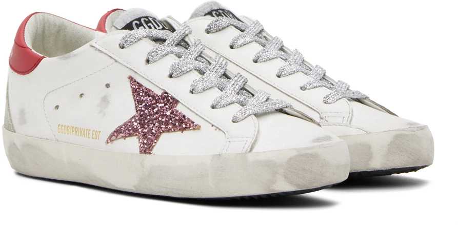 Golden Goose SSENSE Exclusive White RED Super-Star - Image 3