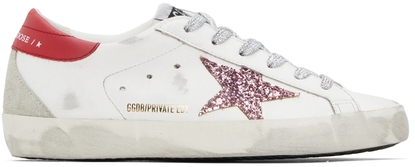 Golden Goose SSENSE Exclusive White RED Super-Star - Image 2