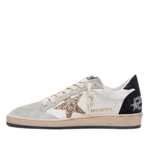 Golden Goose Glitter star and black heel tab