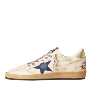 Golden Goose Ball Star in nappa leather with blue suede star